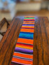 Vibrant Orange Mexican Serape Table Runner Blanket