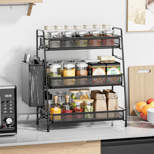 Countertop 3 Counter EKNITEY Bathroom Organizer Shelf - Tier Spice Rack Metal Makeup Rack Small Coffee Station