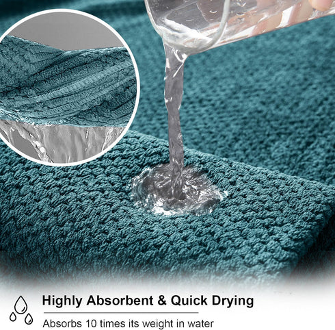 8 Set-2 Sheets,2 Towels,4 Washcloths-600GSM Piece Large Turquoise Family Bath Towel Oversized Bath Towel Hand Soft