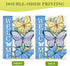 Welcome Spring Summer Butterfly Decorative Garden Flag, Daisy Flowers Floral Blue, Double Sided 12 x 18.