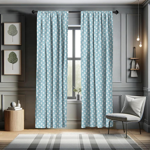 Ambesonne Bear Window Curtains, Cartoon Style Polar Bear Cubs on Sea Backdrop, Lightweight Decor 2-Panel Set, 28" x