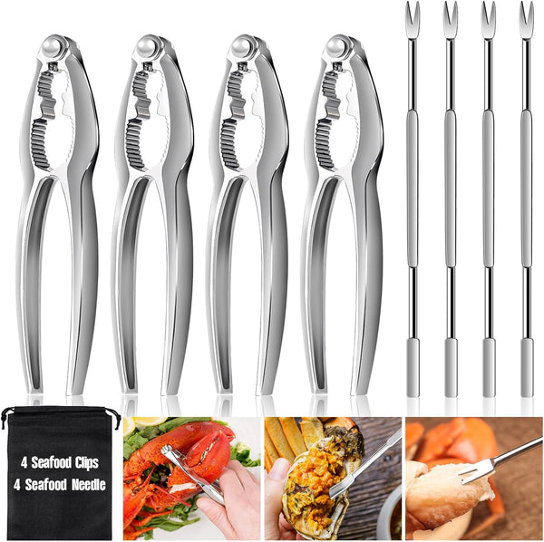 8 Pcs Lobster Crackers and Picks Set, Crab Leg Cracker Tools, Stainless