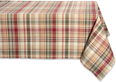 DII Give Thanks Plaid Fall Table Decor, Autumn & Thanksgiving Tabletop Linens, 60x104 Rectangle Tablecloth