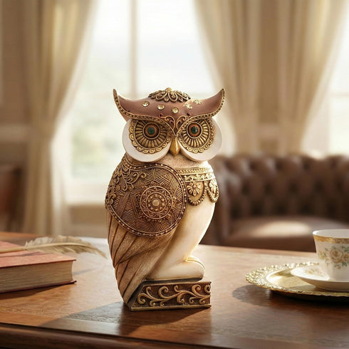 Owl Statue for Home Decor Accents, Shelf Bookshelf Table Office Living Room Decor Owl Figurine, Ideal Gifts for Bird