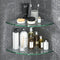 decorstat Corner Glass Shower Caddy 2 Pack 8MM-Thick Tempered Glass Shelf No Drilling