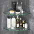 decorstat Corner Glass Shower Caddy 2 Pack 8MM-Thick Tempered Glass Shelf No Drilling