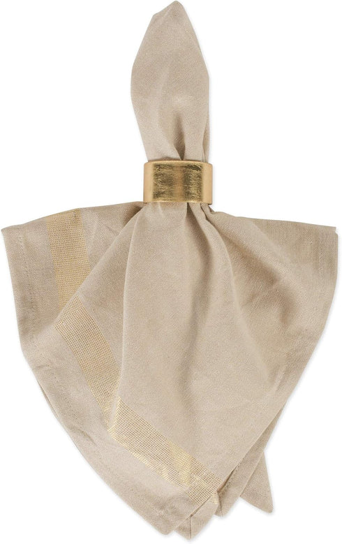 DII Holiday Dining Table Linen Napkin Set - Sparkle Metallic Kitchen Décor, 20x20, Gold Metallic Stripe, 6 Piece
