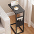 TB01BK082 TUTOTAK C Shaped End Table, Side Table for Couch, Sofa Table with Storage Bag, TV Tray for Living Room