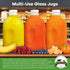 The Dairy Shoppe Heavy Glass Milk Bottle - Jug with Lid and Silicone Pour Spout - Clear Milk Container for Fridge (64