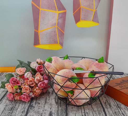 JEDFORE 10pcs Set Fake Fruit Home House Kitchen Party Decoration Simulation Artificial Lifelike Peach