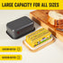 Butter Dish with Lid - Large and Small Tray, Countertop & Fridge Butter Keeper, Storage Box, Mantequillera