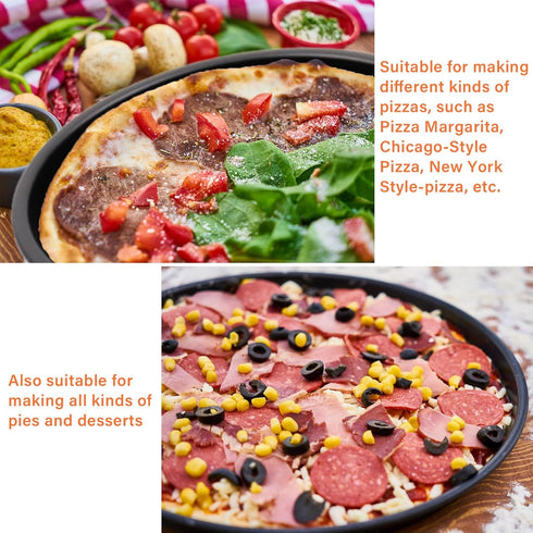 3pcs 7inch Non-Stick Bakeware Pizza Pan, Aluminum Baking Pan for Healthy & Durable Cooking