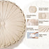 1 Pack (14.5 Inch, ROSE&RISY Round Pleated Velvet Throw Pillow, Decorative Accent Pumpkin Pillow Cushion for Couch Sofa