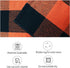 SEEKSEE Cotton Buffalo Plaid Rug 27.5"x43", Orange and Black Checked, Washable Doormat for Indoor/Outdoor