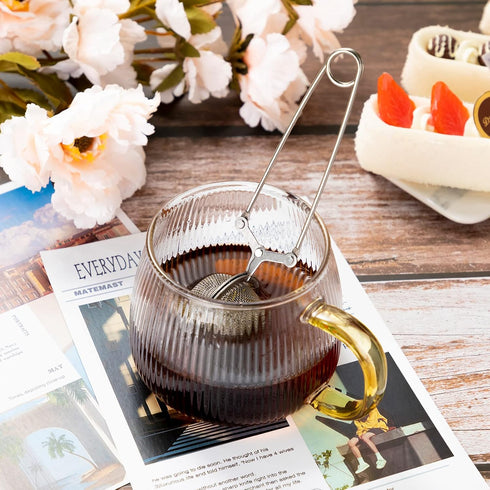 72 Yinder Pcs Snap Ball Tea Strainer,Stainless Steel Snap Tea Infuser Mesh Ball with Handle for Loose Leaf Tea Reusable