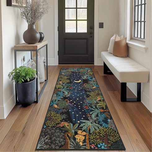 2x6 GarveeHome Jungle Washable Runner Rug for Kitchen, Soft Animal Print Hallway Runner Non Slip Green Entryway Rug