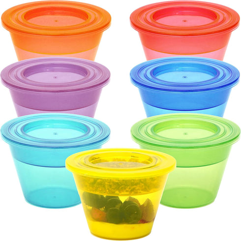 Youngever 7 Sets Reusable Parfait Cups With Lids and Inserts, Plastic Dessert