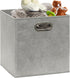 Simple Houseware 6 Pack Printing Fabric Cube Storage Bin with Handle - Gray