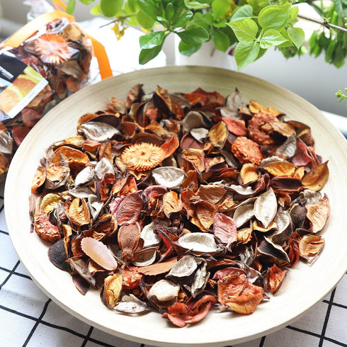 Qingbei Rina Fall Potpourri Bags, Orange Scented Dried Flowers, Autumn Decorative Bowl Filler, 8.4oz