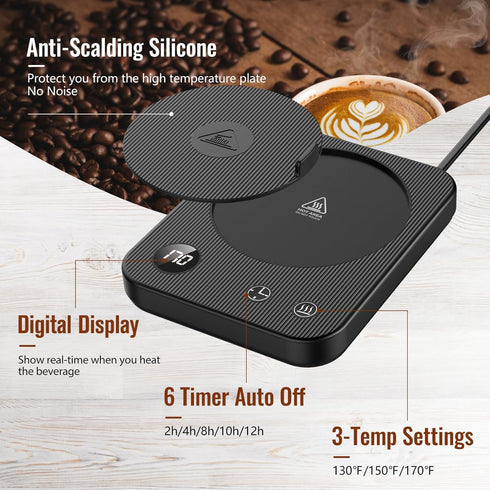 Warmer,3-Temp Settings Mug Coffee Mug Warmer,Automatic Shut Off Coffee Warmer,Mug Warmer for Desk with Anti-Scalding