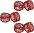 Handmade Round Red Mesh Napkin Rings - Set of 6 Holders for Dining Table Parties, Dia: 2 Inch