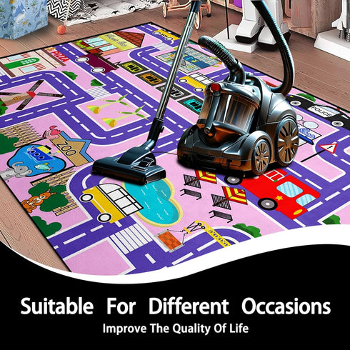 3x5 Car Rugs for Kids Toy Cars - Car Track Carpet for Boys Road Rug for Bedroom Road Map Carpet for Kids Toy Play Mat