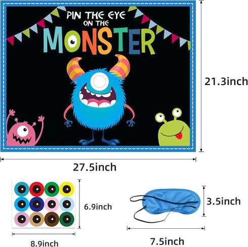 MISS FANTASY Halloween Games for Kids Party, Pin The Eye on The Monster Activities for Family & School