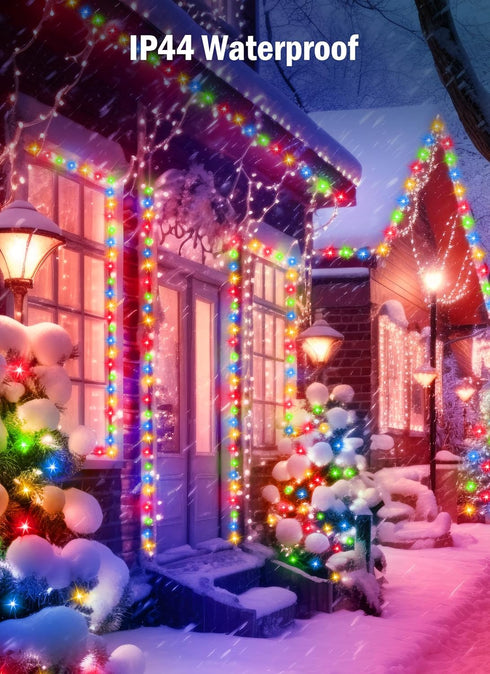 4 Pack 66FT 200 Timer,8 Brightown Christmas Lights Outdoor Battery Operated, Total LED Battery Powered Fairy Lights