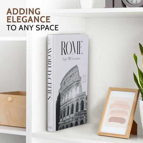 Rome Decorative Books for Coffee Table - Designer Faux/Fake Books for Decoration - Enhance Your Coffee Table, Mantle