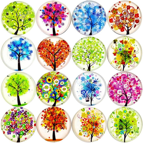 Aligle 16pcs Beautiful Glass Refrigerator Magnets - Funny Fridge Stickers for Office Cabinets, Whiteboards