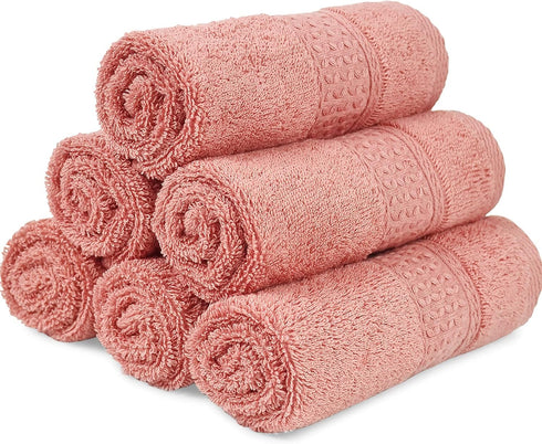 6 Pack Set 13 13 Inches Cleanbear Ultra Soft Washcloths Cotton Face Cloths Wash Cloths - Large Bathroom WashCloth x