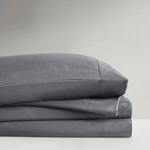 Intelligent Design Microfiber Bed Sheet Set, Wrinkle Resistant, Soft Sheets with 12" Pocket, Queen, Charcoal, 4 Piece