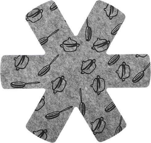 uxcell 3pcs Pot and Pan Protectors, 10 Inch Pot Separator for Stacking Felt Pan Protectors, Gray