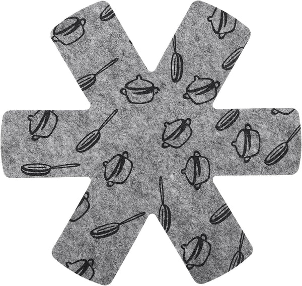uxcell 3pcs Pot and Pan Protectors, 10 Inch Pot Separator for Stacking Felt Pan Protectors, Gray