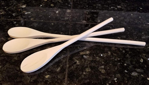 3 Piece Long Handle Wooden Mixing Spoon Set, 10", 12" and 14" Long (1 Set)