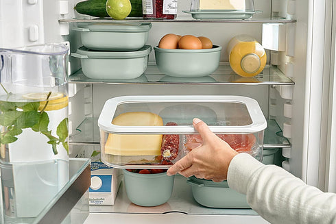Mepal Cirqula Multi Food Storage & Serving Bowl - 76oz/2,250ml with Transparent Lids, Nordic White