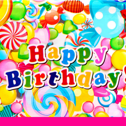 Sweet Candy Lollipop Plastic Tablecloth - Rectangle Disposable Table Cover for Candyland Themed Party, 52 x 90 inches