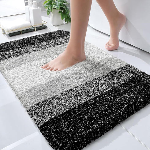 OLANLY Bathroom Rug Mat 30x20, Extra Soft Microfiber Non-Slip Plush Shaggy Bath Carpet for Bathroom