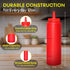 8 OZ 2 PACK BRIGHTFROM Condiment Squeeze Bottles, RED Empty Squirt Bottle with Wide Neck - Great for Ketchup, Mustard