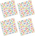 Cackleberry Home Happy Birthday Balloon Dogs Cotton Fabric Napkins, Set of 4, 18 Inches Square