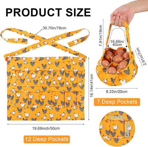 12 7 Egg Collecting Apron and Basket, Pouches Chicken Egg Apron, Pouches Chicken Eggs Basket, Collector Chicken Eggs
