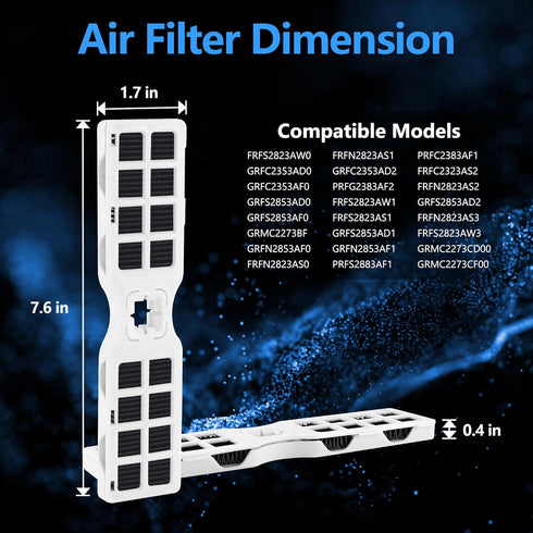 3 Pack Refrigerator Air Filter Replacement for Frigidaire FRGPAAF2 PureAir AF-2 Compatible with Various Fridges