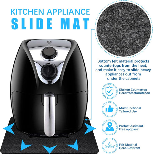4 Pcs Heat Resistant Mat for Air Fryer, Kitchen Countertop Protector Mats, Non-Slip Heat Proof for Coffee Maker, 16 x