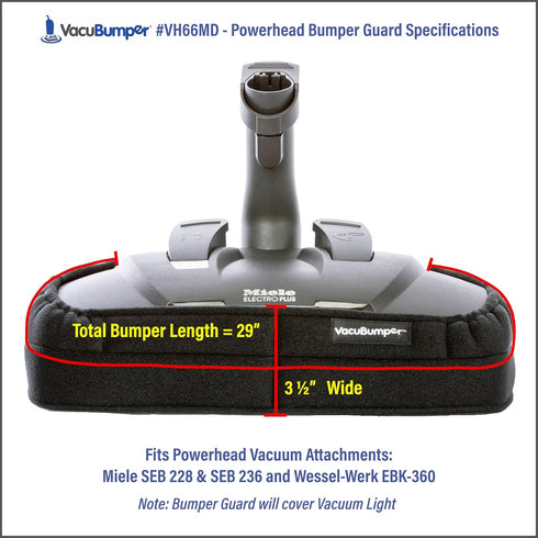Powerhead Bumper Guard for Canister & Central Vacuums - Fits Miele SEB 228 & SEB 236, Wessel-Werk EBK 360
