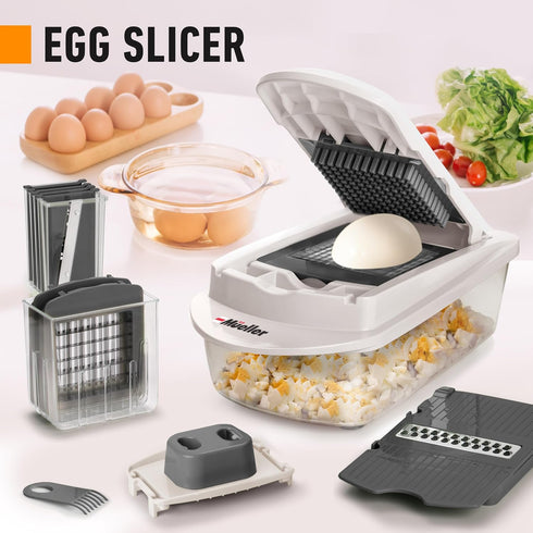 Mueller Pro-Series 10-in-1 Vegetable Chopper, 8 Blade Cutter, Dicer, Egg Slicer, Home Kitchen Gadgets