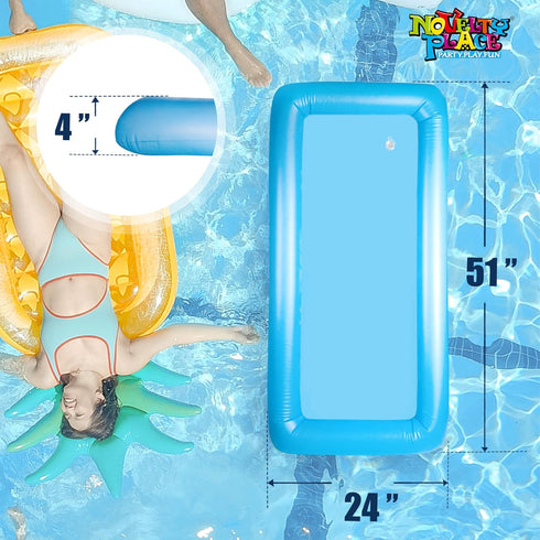 Novelty Place Inflatable Ice Serving Buffet Bar with Drain Plug - Blue Salad Food Tray and Drinks Cooler for Party Picnic & Camping (Pack of 1)