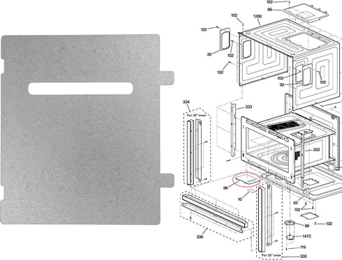 WB06X10638 Canopy Mica Replacement for GE Microwave 1166457 AH1017735 Specific Not Universal