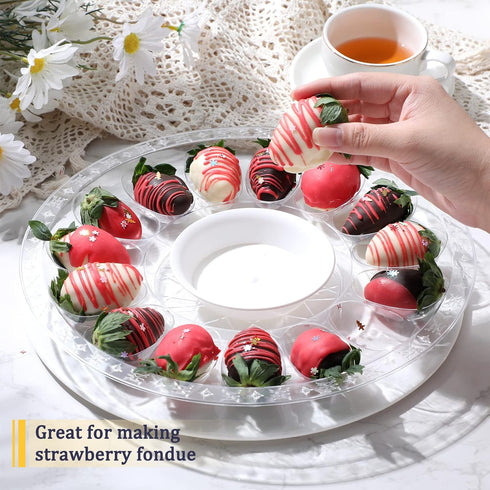 6Pcs 15 12 Inch Shellwei Deviled Egg Platter with Lid Container Tray with Slots Reusable Plastic Round Holder