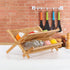 SZUAH Collapsible Bamboo Dish Drying Rack for Kitchen Counter, Space Saving Organizer (17.8"x10.23"x9.25")