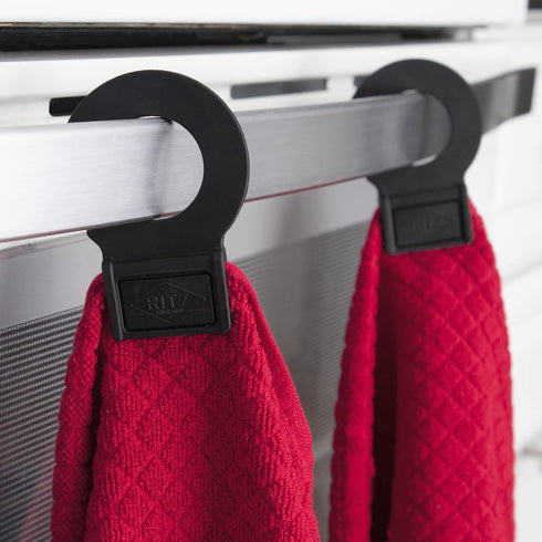 Ritz Premium Towel Hook and Hang, 2-Pack, 18" x 28", Durable Rubber Hook, Highly Absorbent Super Soft Cloths, Paprika